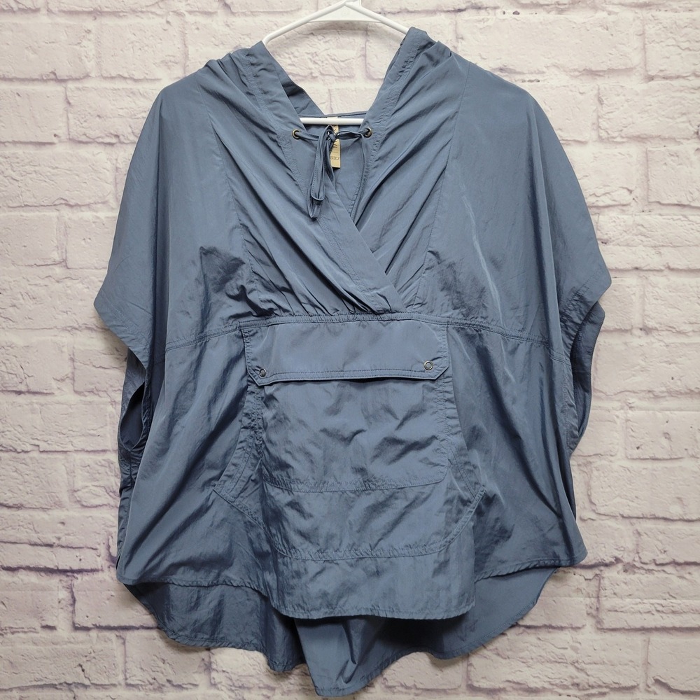 XCVI Cepheus Hooded Poncho Size 2 Oversized Nylon Lightweight Grunge Alt Outdoor